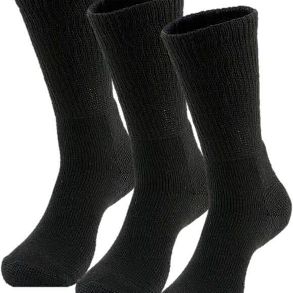 3 Pairs Thorlo Maximum Cushion Running Unisex Crew Socks Men's Large - Black - Picture 2 of 7